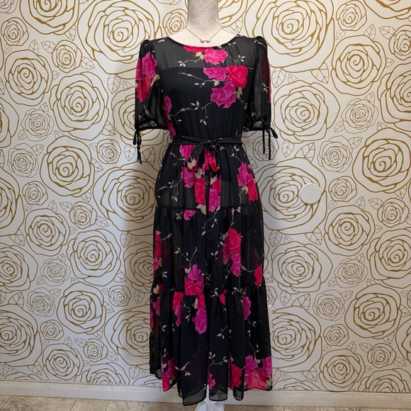 Betsey Johnson Dresses & Skirts - Betsey Johnson vintage-style tiered floral maxi dress.